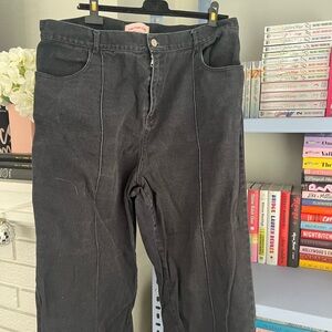 Black baggy wide leg jeans